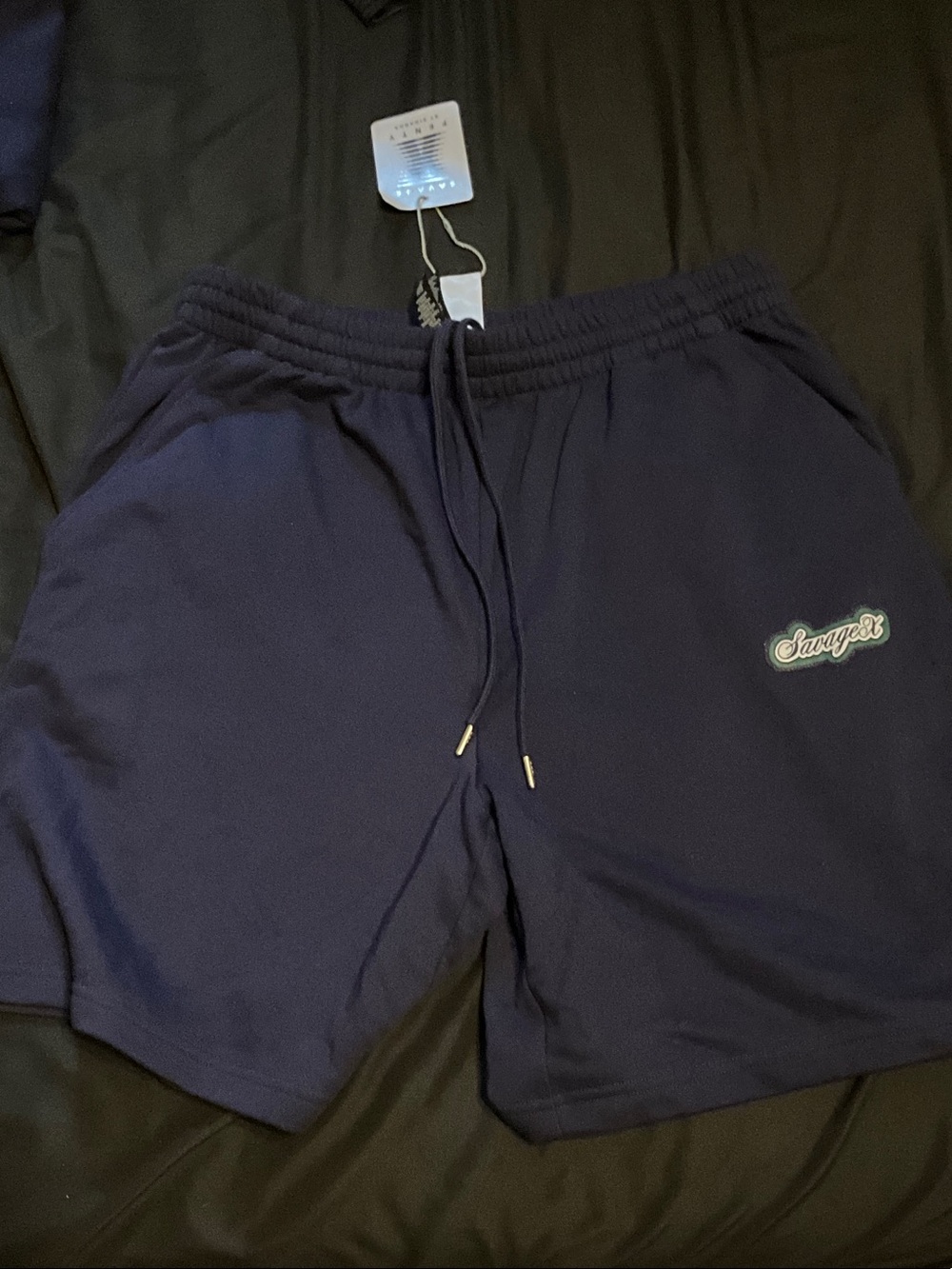 Savage X Fenty Navy Athletic Drawstring Shorts